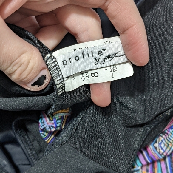 Profile by Gottex Skyline Tapestry Sante Fe Bandeau Fly Away Tankini Top US 8 - Picture 10 of 12